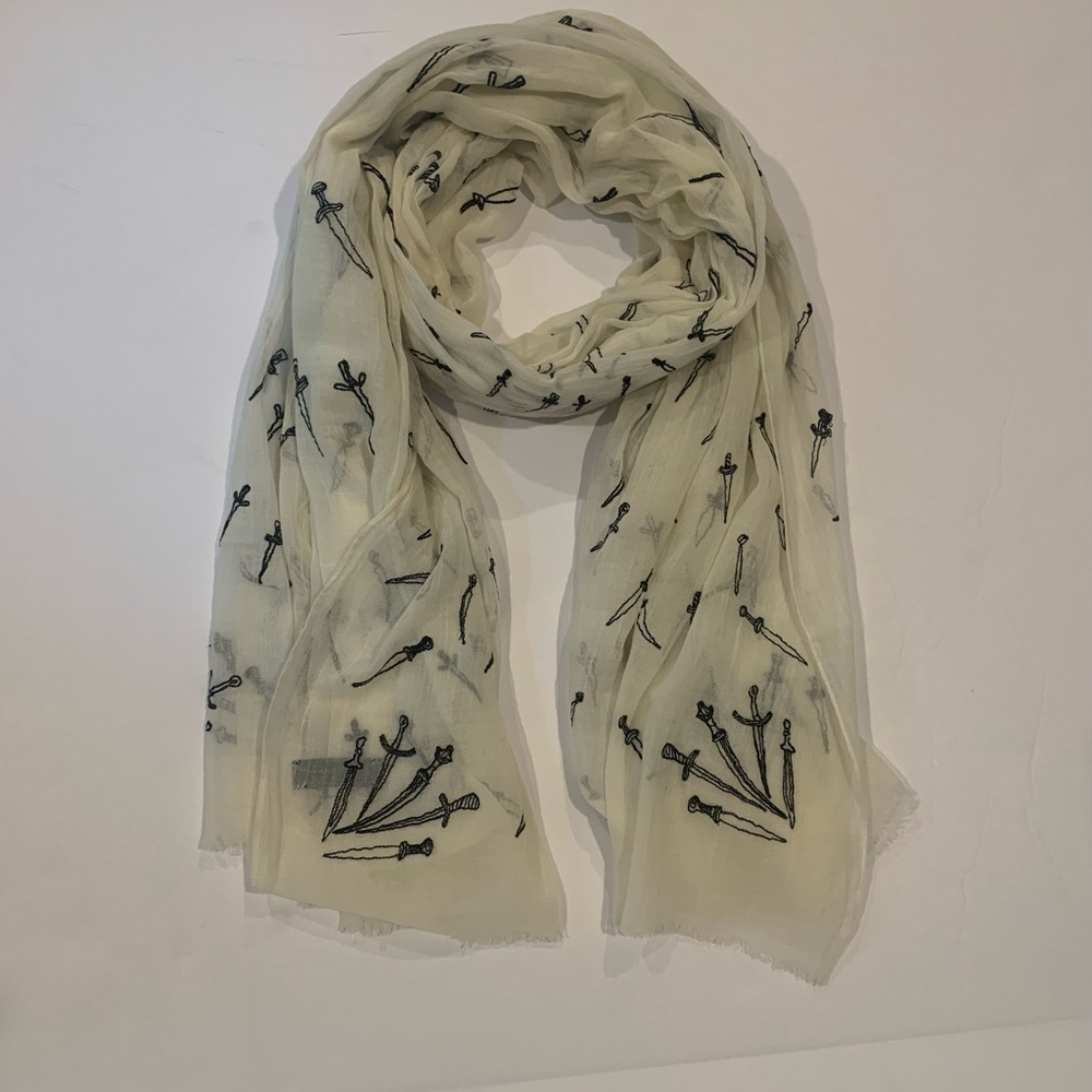 Rag & bone oversize embroidered dagger scarf